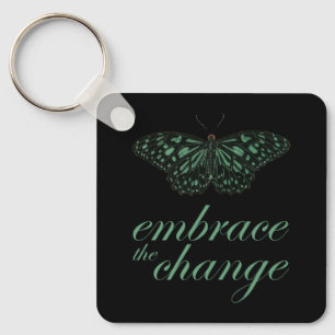 Porte-clés Faire place au changement - Papillon vert