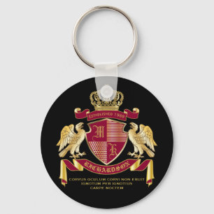 Porte-clés Faites votre propre blason Emblème d'aigle rouge 