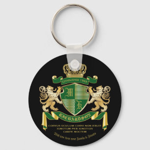 Porte-clés Faites votre propre blouse d'armoiries Green Gold 
