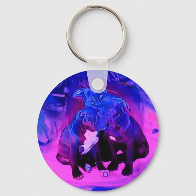 Porte-clés Faith Hope & Charity, Chiens Taureau Abus (Recto)