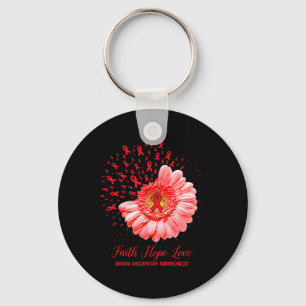Porte-clés Faith Hope Love Cerveau Aneurysme Sensibilisation 