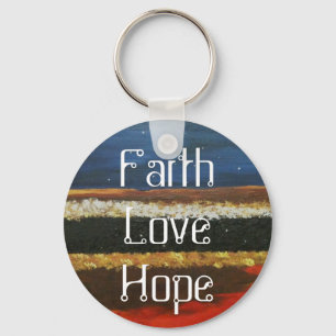 Porte-clés faith love hope keychaine