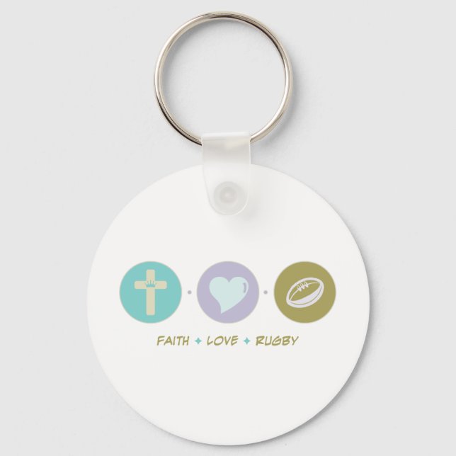 Porte-clés Faith Love Rugby (Recto)