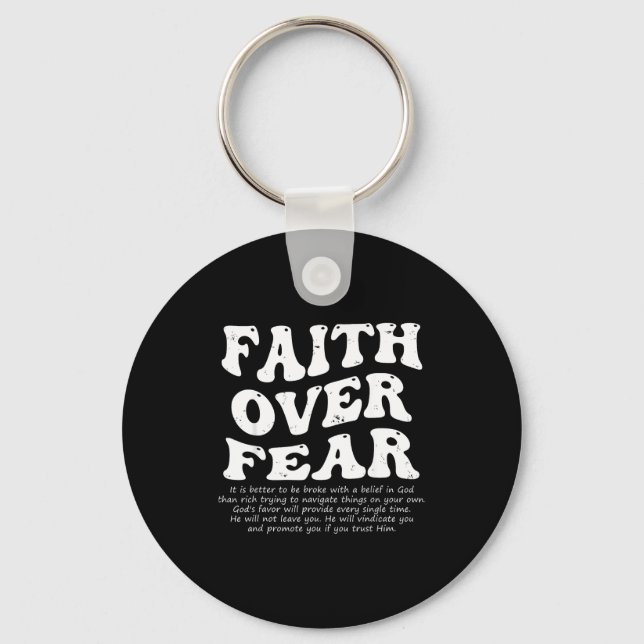 Porte-clés Faith Over Fear Christian  (Recto)