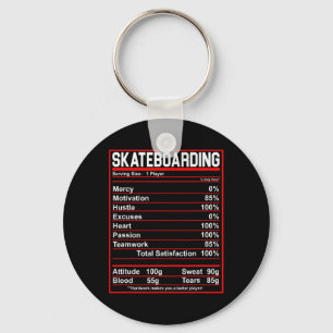 Porte-clés Faits de nutrition drôles de skateboard Planche de