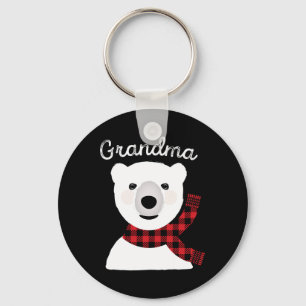 Porte-clés Famille Correspondant Noël Grand-mère Plaid Ours C