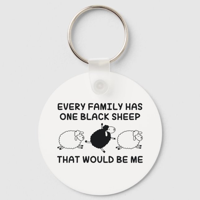 Porte-clés Famille de moutons noirs (Recto)