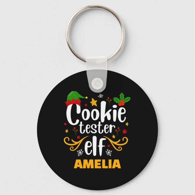 Porte-clés Famille d'elfes correspondants testeurs de cookies (Recto)