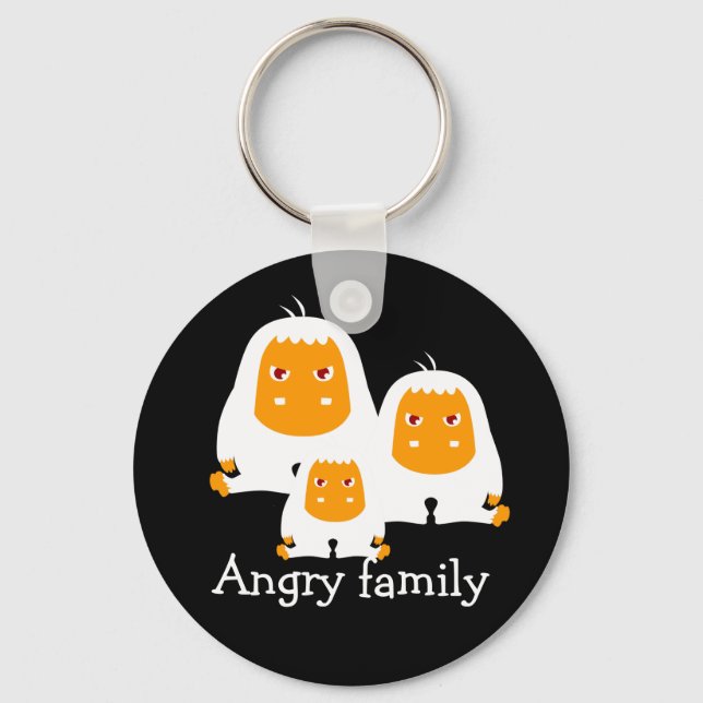 Porte-clés Famille en colère Singes design T-shirt (Recto)