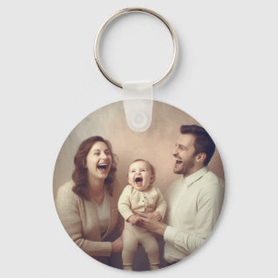 Porte-clés Famille mignonne personnalisée et bébé Photo et