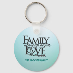 Porte-clés Famille personnalisable où commence la vie