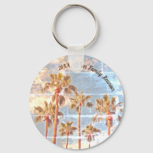 Porte-clés Famille Reunion Keepsaké photo dénaturé Palm Tree