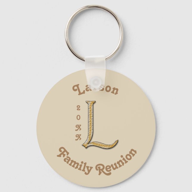 Porte-clés Family Reunion économique Keepsaké Gold Letter L (Recto)