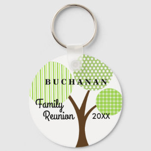 Porte-clés Family Reunion Whimsical Tree Dated Souvenir Gift