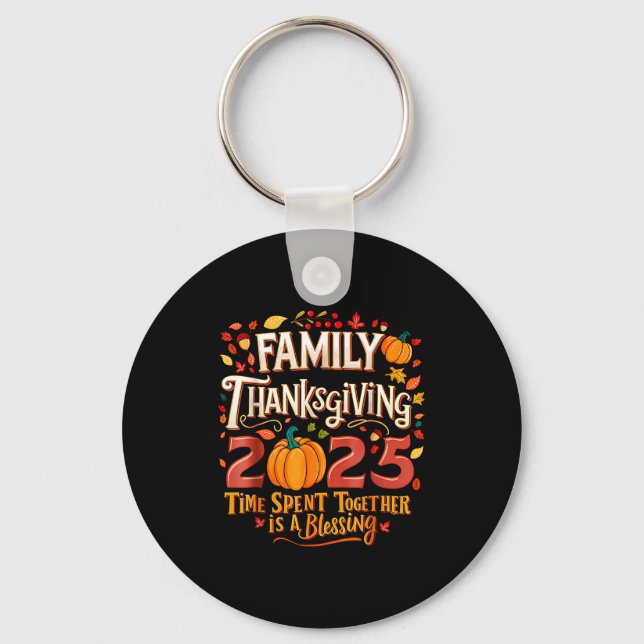 Porte-clés Family Thanksgiving 2025 Thanksgiving Crew Matchin (Recto)