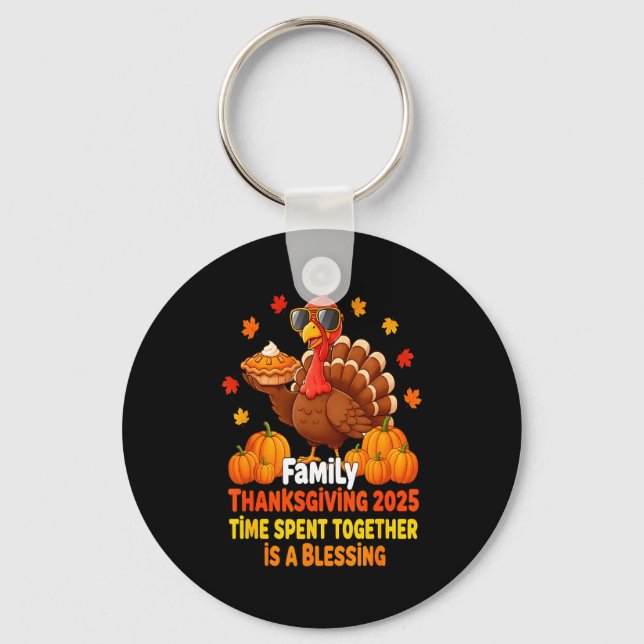 Porte-clés Family Thanksgiving Crew 2025 Funny Turkey Matchin (Recto)