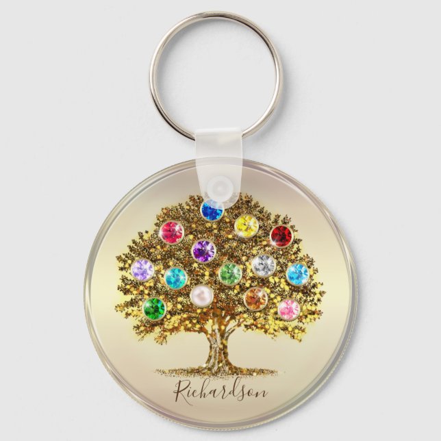 Porte-clés Family Tree personnalisées gardien cadeau de jour  (Recto)