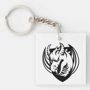 Porte-clés fantaisie Dragon Noir