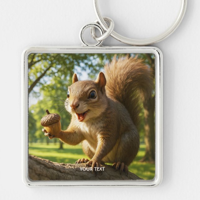 Porte-clés Fantasy Cute Happy Squirrel Forest (Devant)