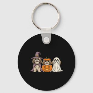 Porte-clés Fantôme effrayant Shih Tzu Citrouille Halloween Am