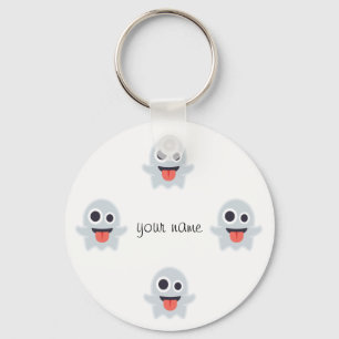 Porte-clés Fantôme Emoji et '' votre nom ici "