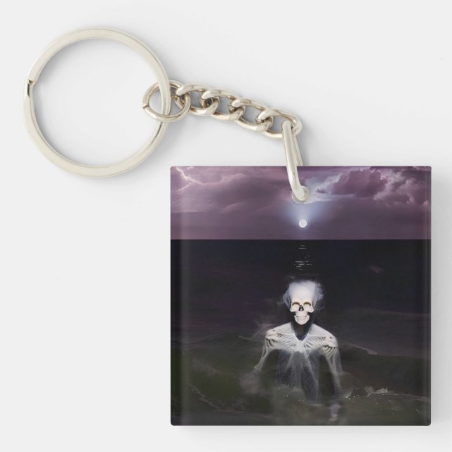 Porte-clés Fantôme en mer - Peinture à l'huile (Devant)