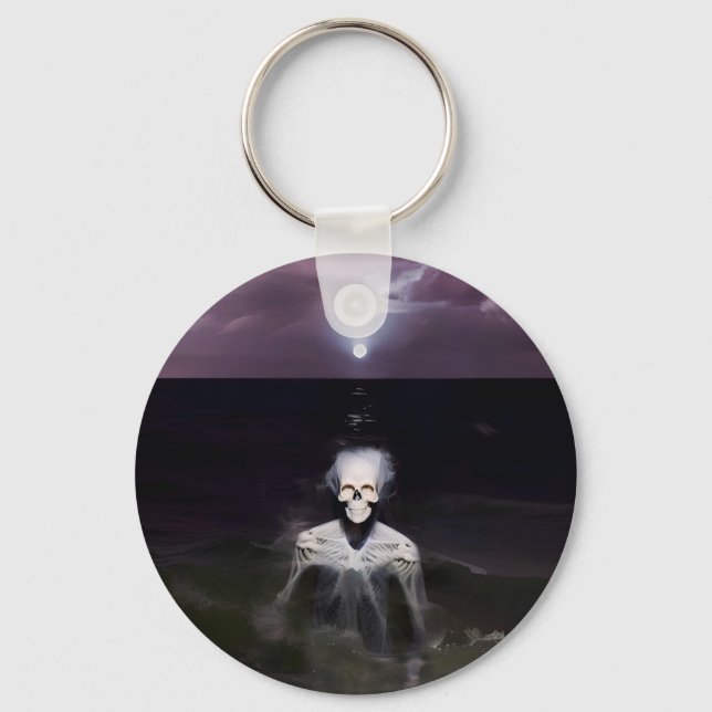 Porte-clés Fantôme en mer - Peinture à l'huile (Recto)