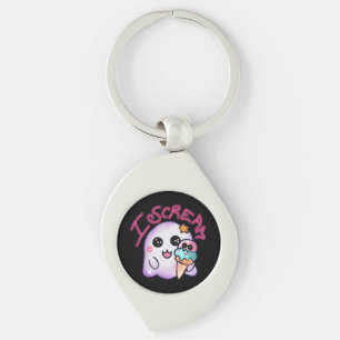 Porte-clés Fantôme personnalisé "Je crie" avec illustration d