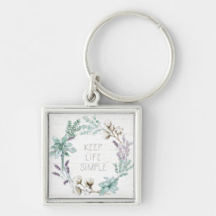 Porte-clés Farmhouse Cotton Typography - Keep Life Simple