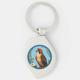 Porte-clés Faucon crécerelle aux pattes rouges coloré