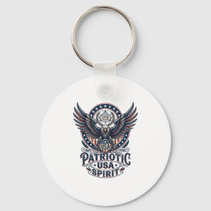 Porte-clés Faucon de bataille patriotique Aigle patriotique &