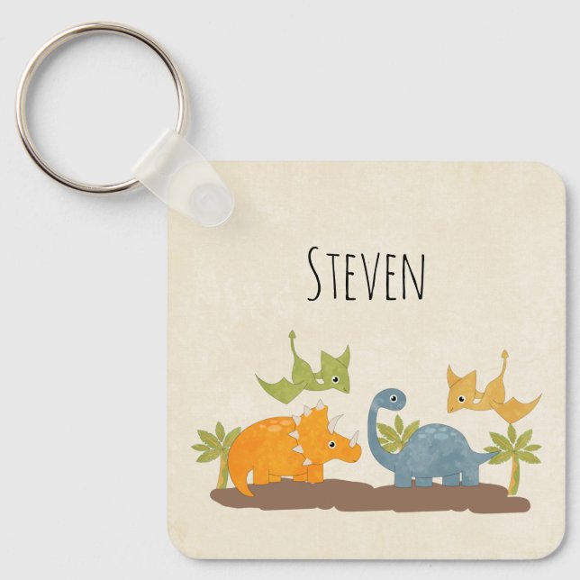 Porte-clés Faune sauvage de Cute Dinosaure (Recto)
