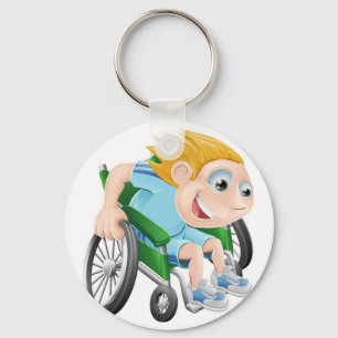 Porte-clés Fauteuil roulant emballant l'homme de bande