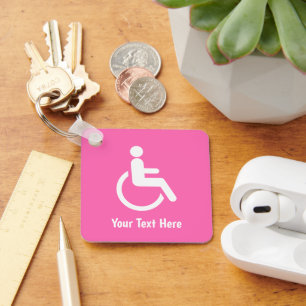 Porte-clés Fauteuil roulant rose – Sensibilisation à l'access