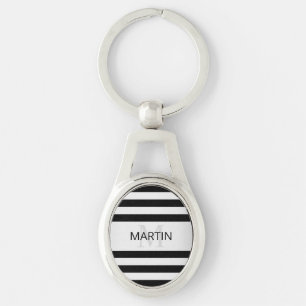 Porte-clés Faux Contemporain Silver Ombre Grandes Tailles & N