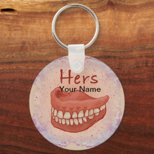Porte-clés Faux dents grand-mère porte - clé