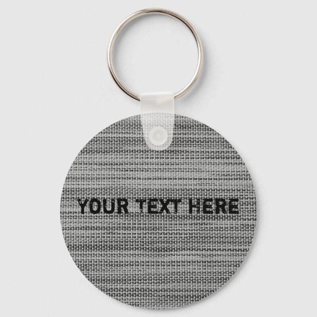 Porte-clés Faux Grey Fabric Porte - clé Personnalisable Votre (Recto)
