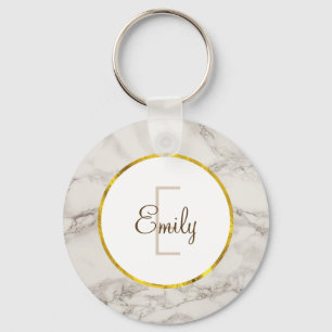 Porte-clés Faux Marble Alabaster Taupe Tan Modern Custom