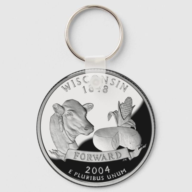 Porte-clés Faux Wisconsin State Quarter Cow Cheese (Recto)