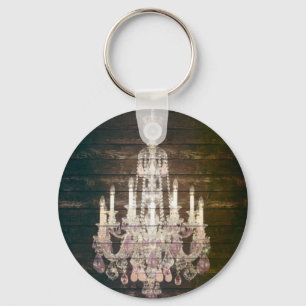 Porte-clés Faveur en bois de mariage de lustre de grange