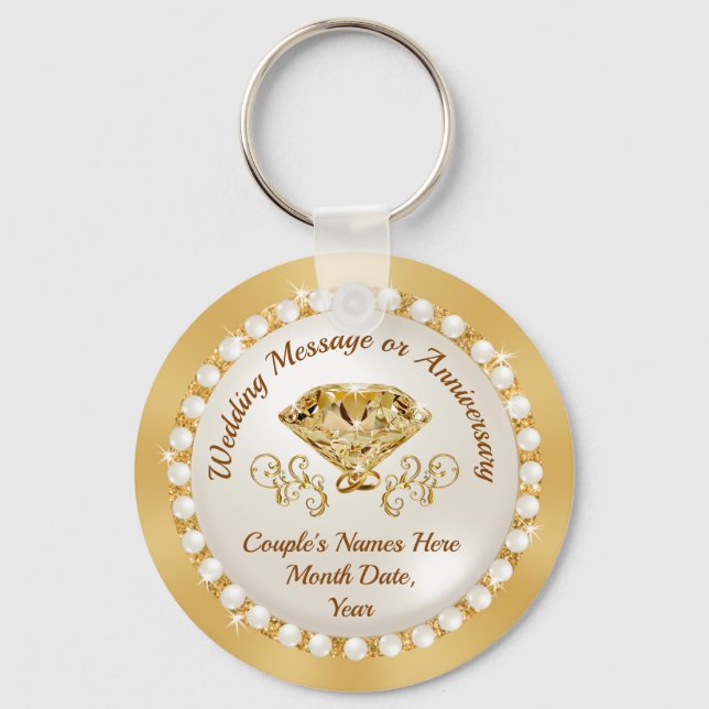Porte-clés Faveurs Fêtes des mariées Élégantes, Mariage, Anni (Recto)