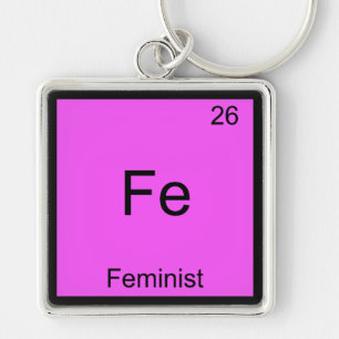 Porte-clés Fe - Symbole de l'élément de chimie féministe F
