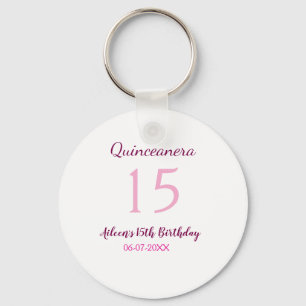 Porte-clés Fée rose 15e anniversaire simple moder quinceanera