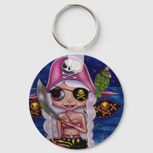 Porte-clés Fée rose de pirate