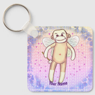 Porte-clés Fée singe en chaussette