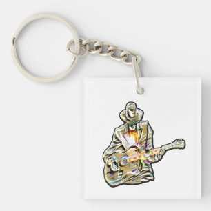 Porte-clés Feel the Blues - Conception de guitare artistique