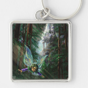 Porte-clés Fées de la forêt et château de la cascade