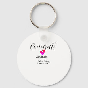 Porte-clés Félicitations diplômé nom promotion 20XX année cœu