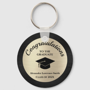 Porte-clés Félicitations Graduate Class of 2023 Black Gold