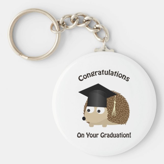Porte-clés Félicitations pour votre hérisson de diplôme (Devant)